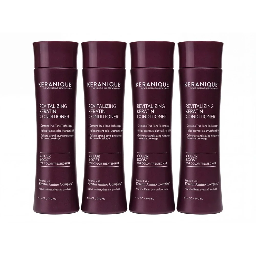4 Pack Keranique Revitalizing Keratin Conditioner COLOR BOOST Hair Growth 8 oz